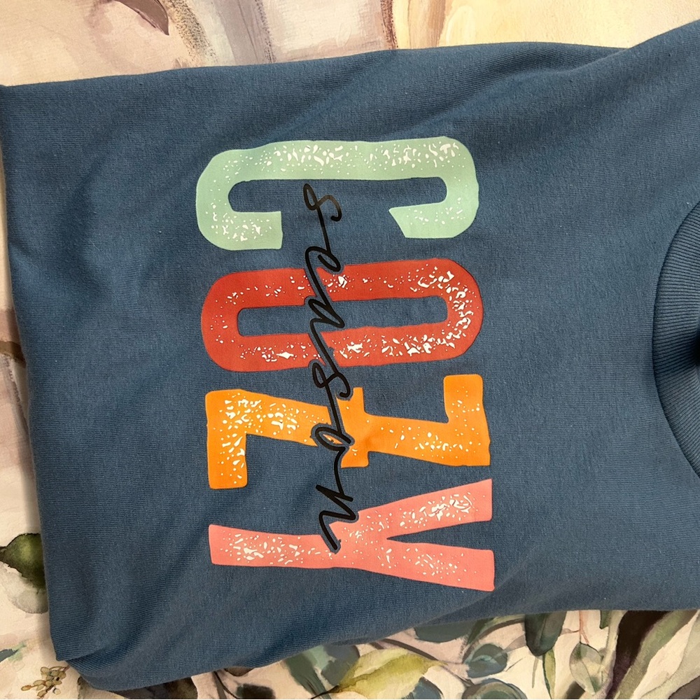 Gildan women’s Cozy Sweatshirt - Blue, Orange, Green, Pink